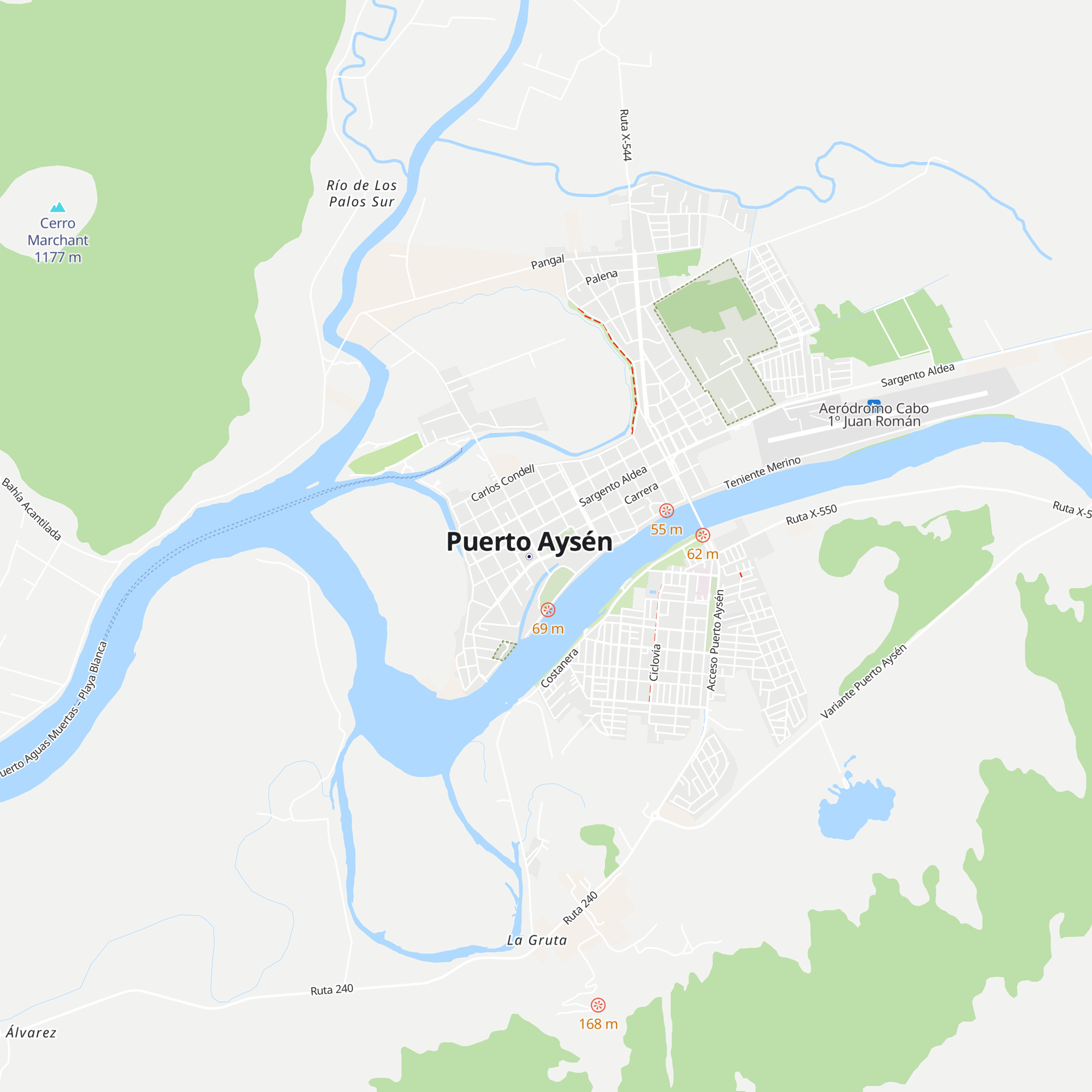 Oficina de Información Turística Aysén map