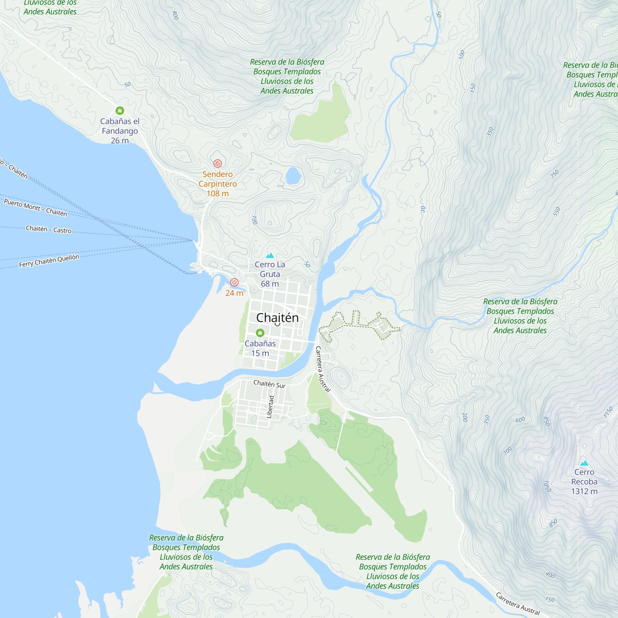 Cabañas Río Blanco map
