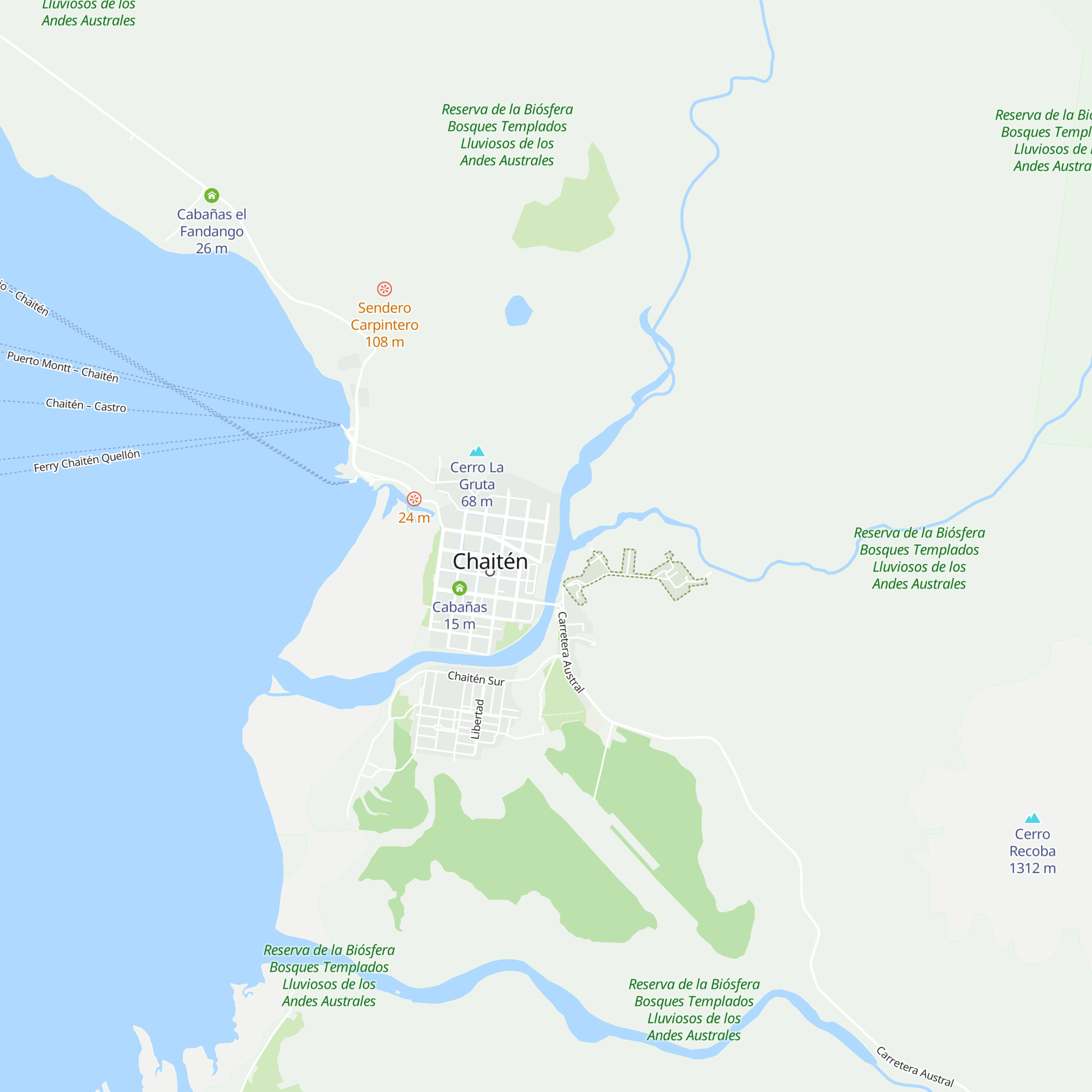 Cabañas Río Blanco map