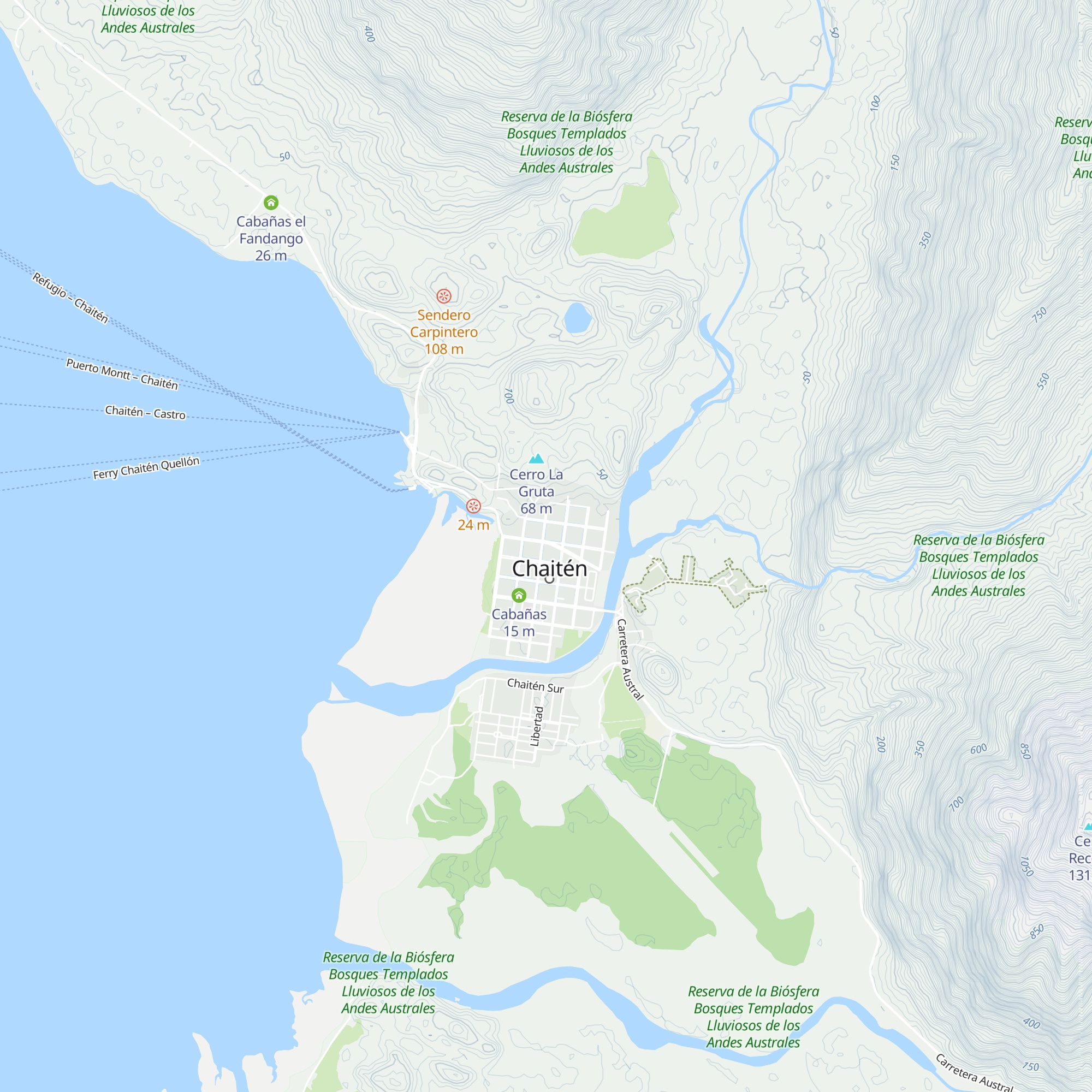Cabañas Central map