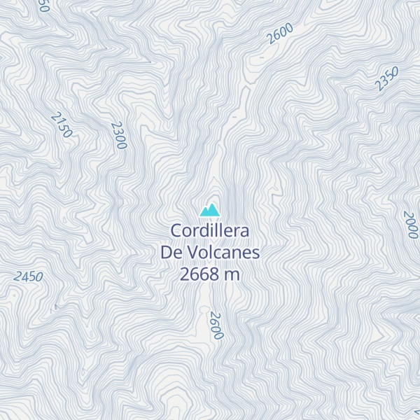 Map of Cordillera De Volcanes