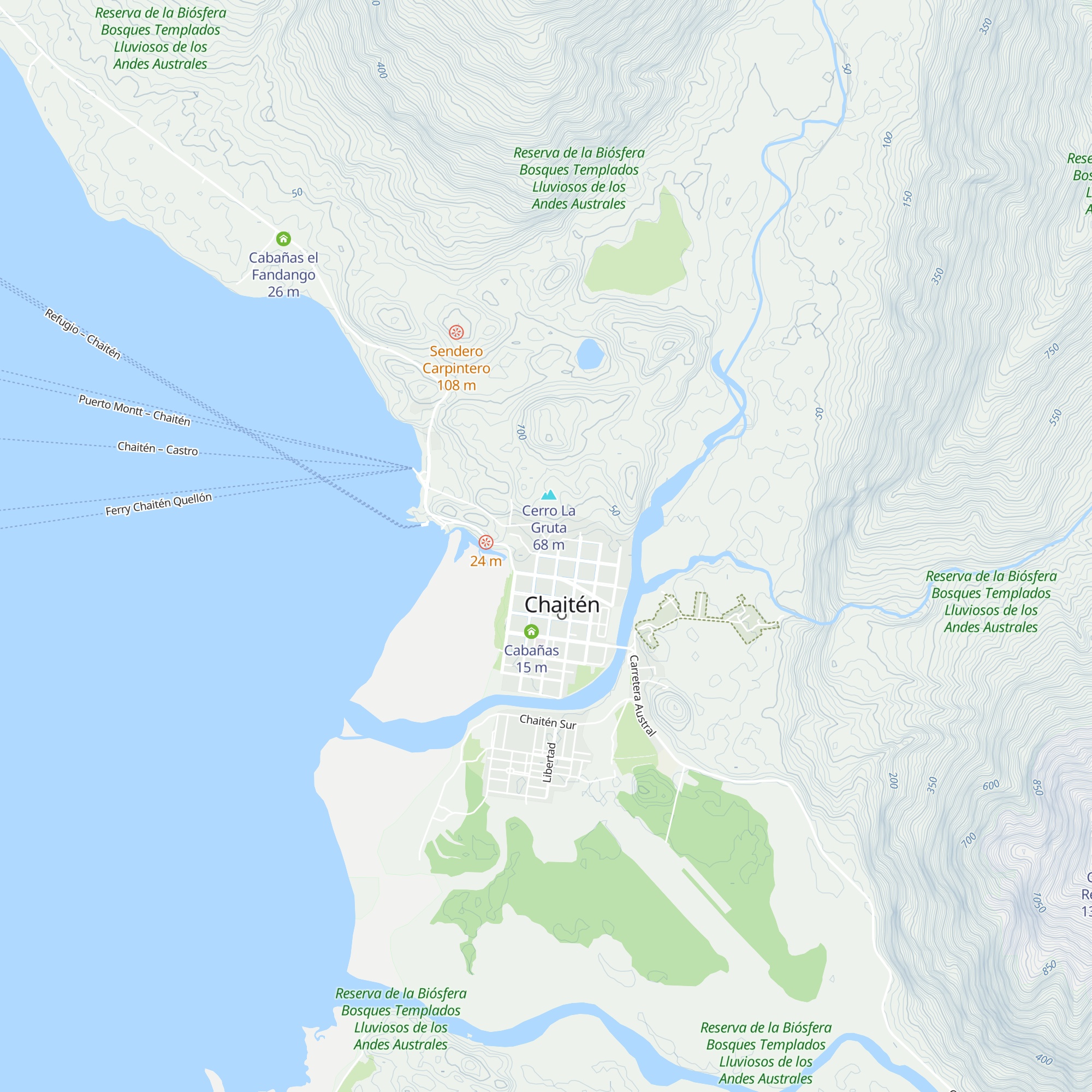 Refugio Vicún map