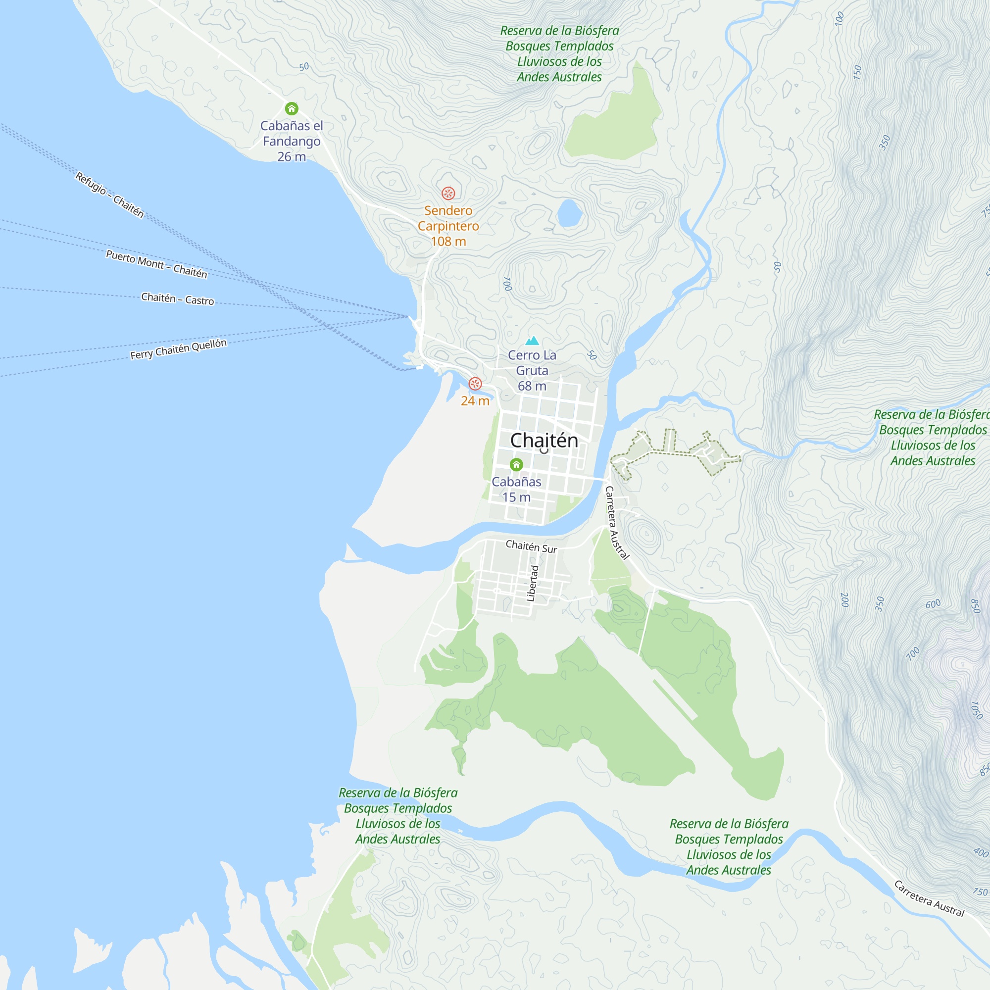 Cabañas Pudu map