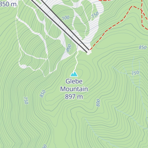 Map of Glebe Mountain