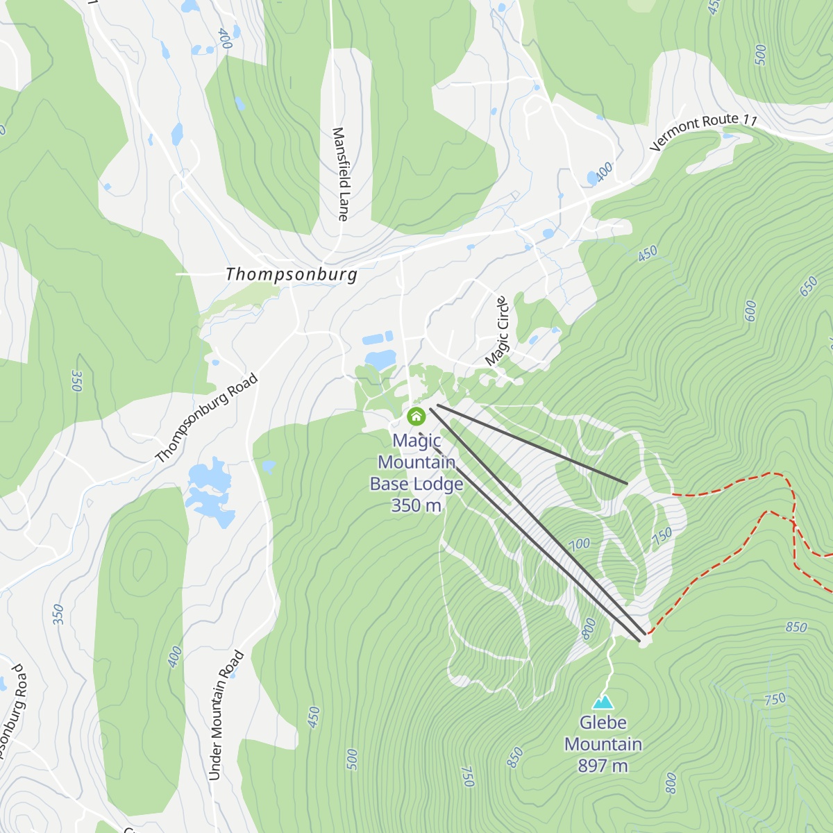 Magic Mountain Base Lodge map