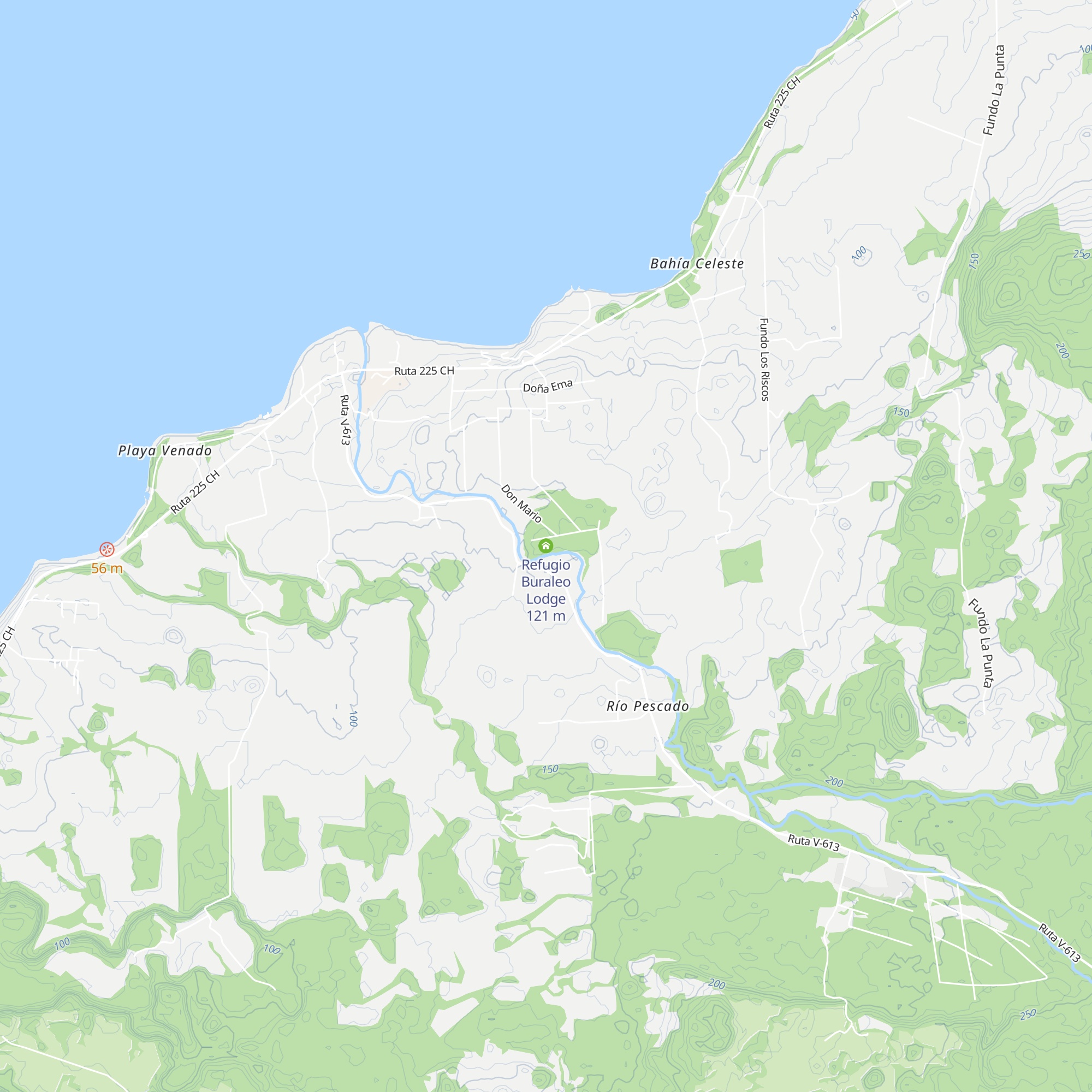 Refugio Buraleo Lodge map