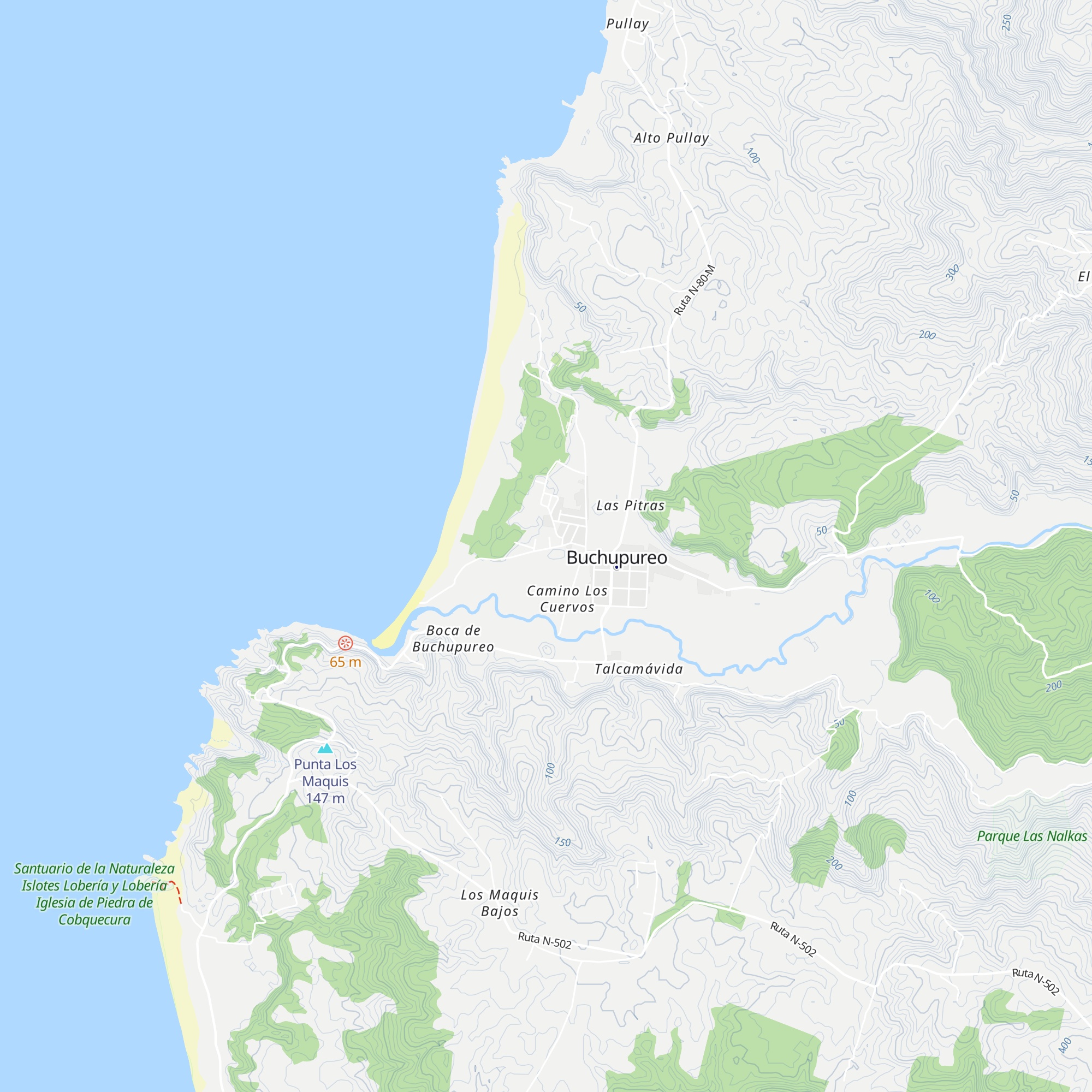 Cabañas Montahue map
