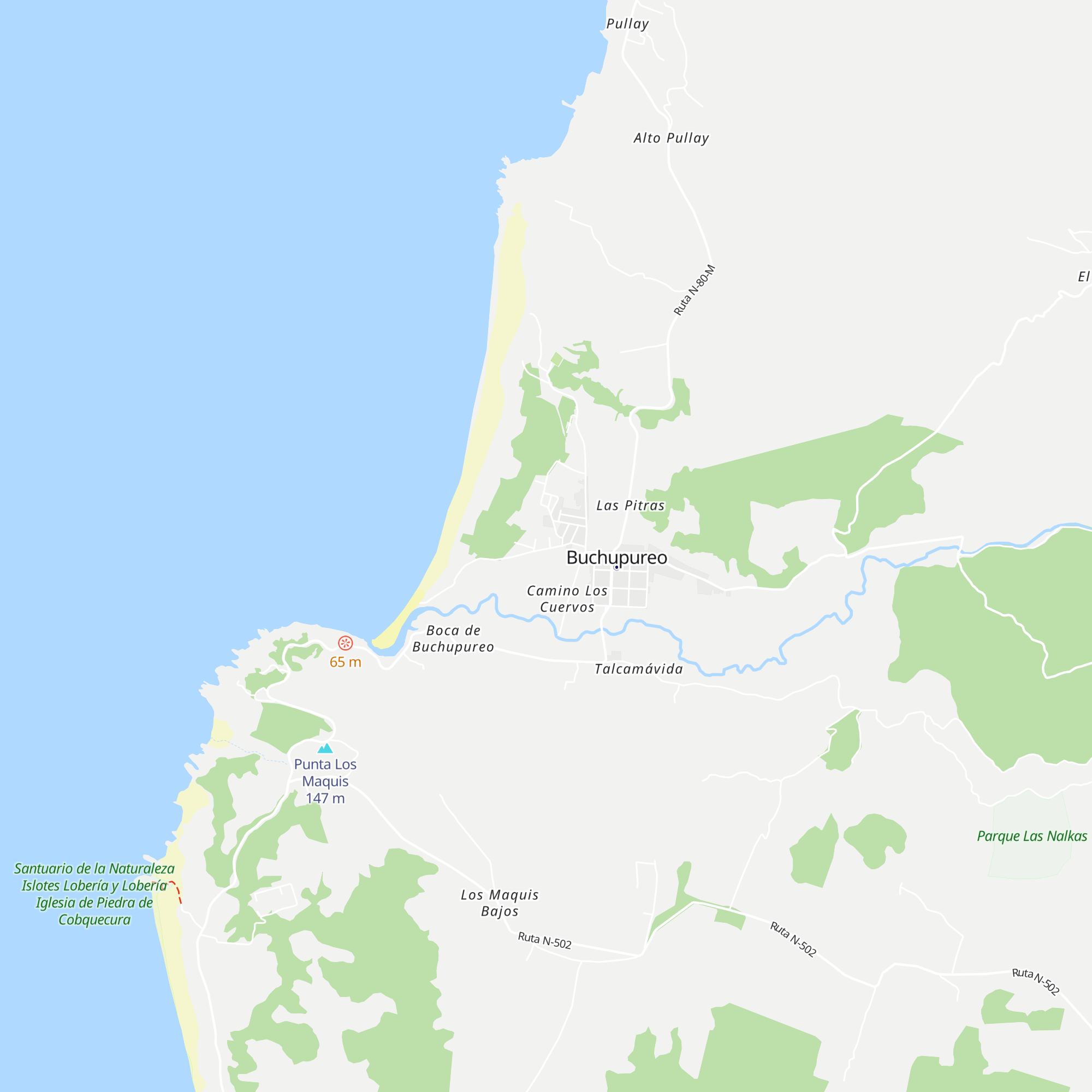 Cabañas Montahue map