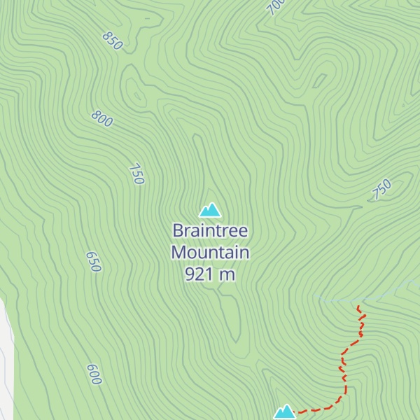 Map of Braintree Mountain