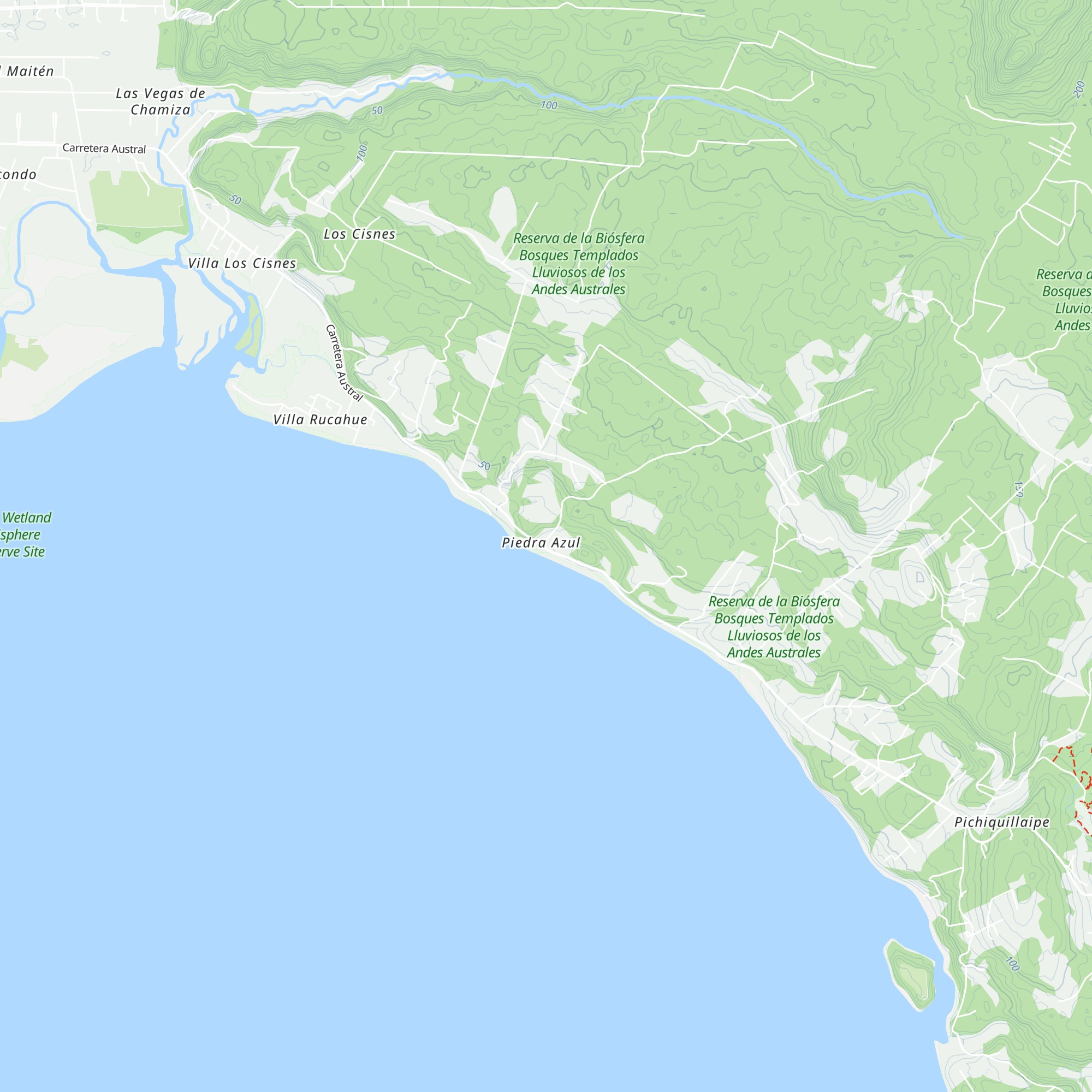 Cabañas Kalfukura map