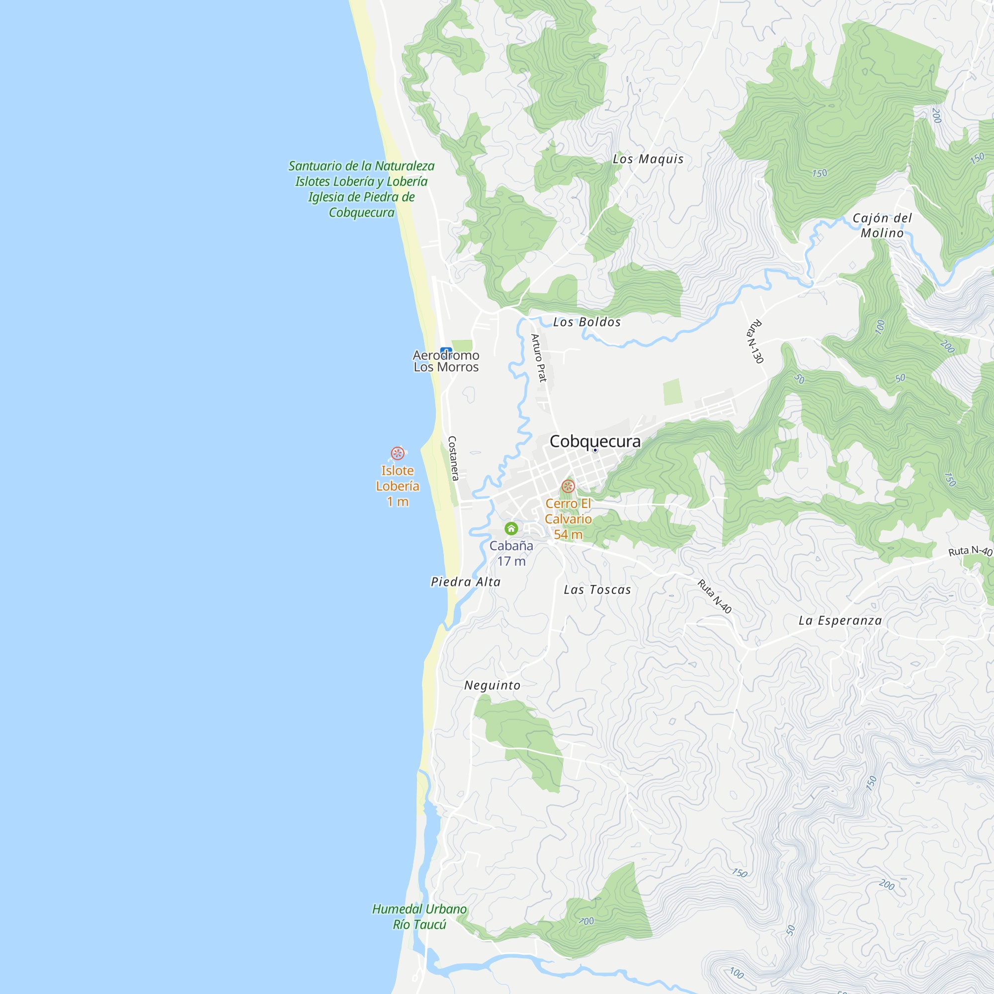Cabaña Borde Río map