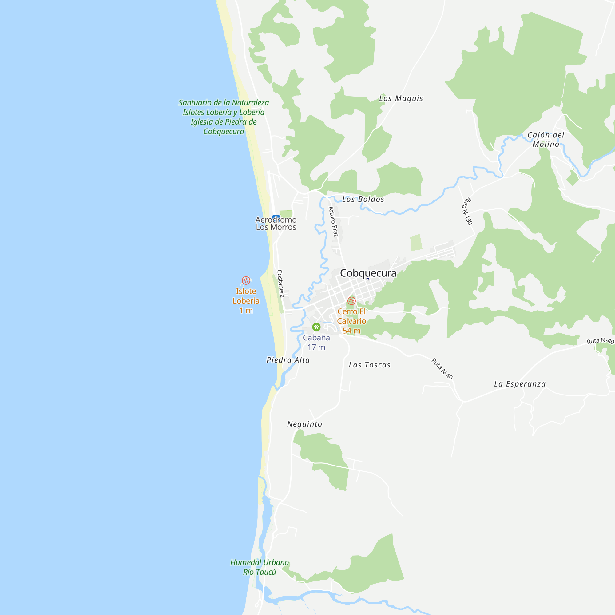 Cabaña Borde Río map