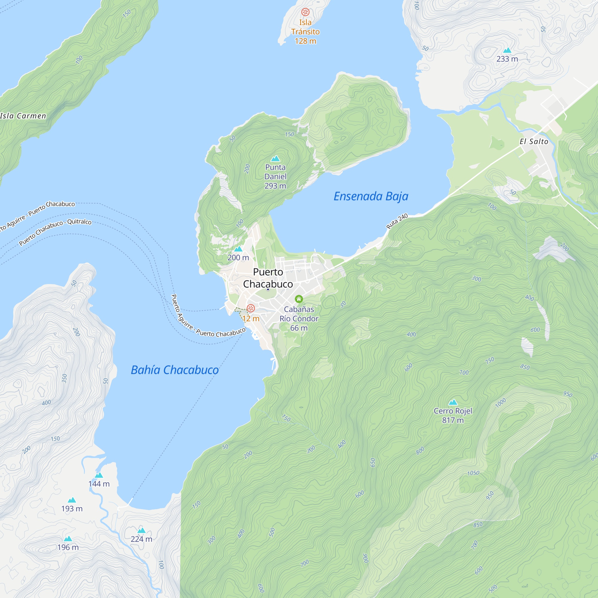 Cabañas Río Cóndor map