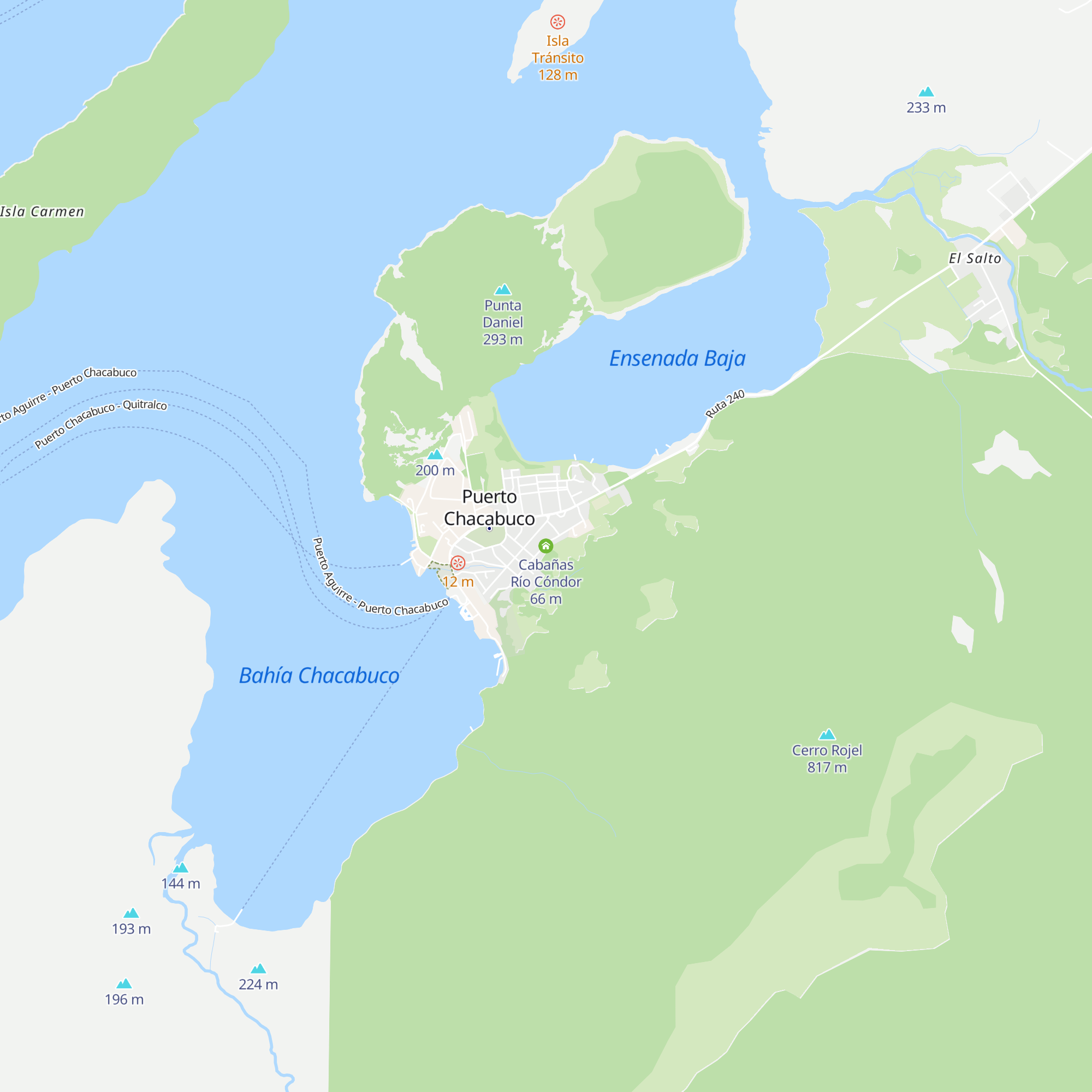 Cabañas Río Cóndor map