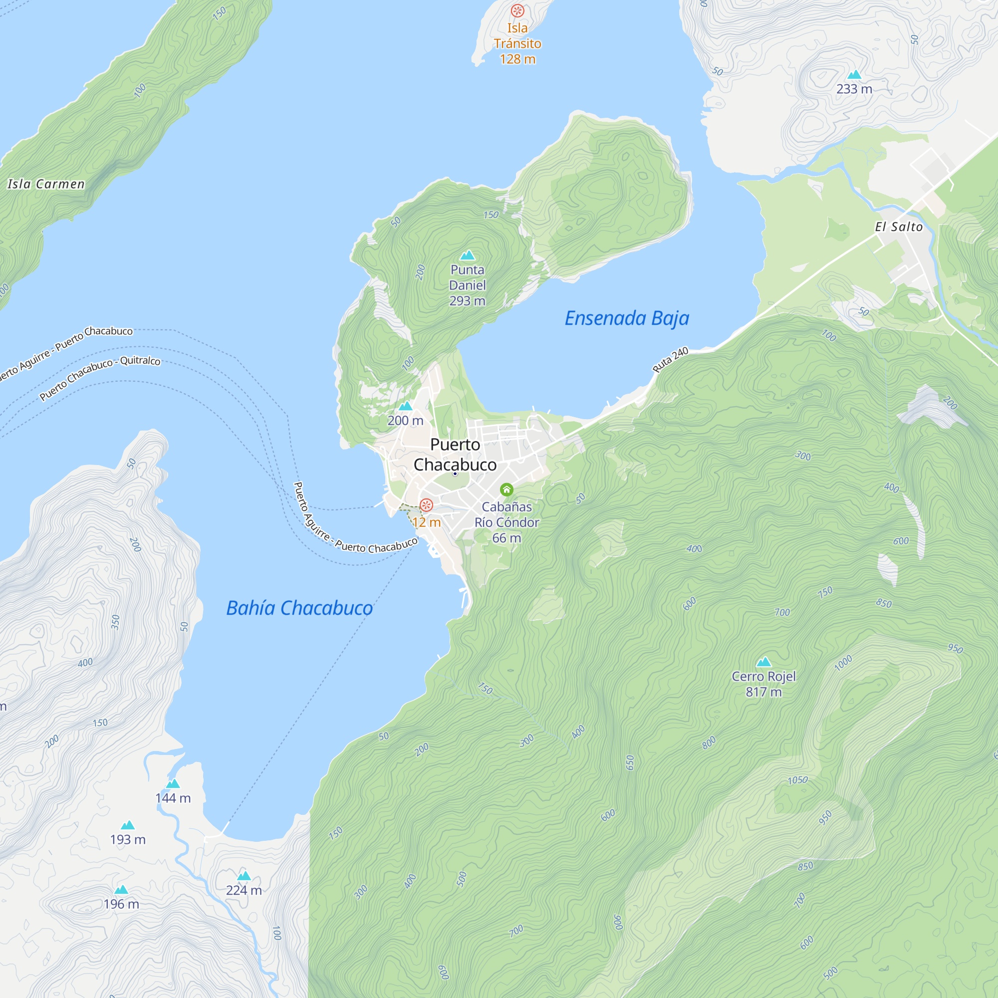 Cabañas Río Condor map