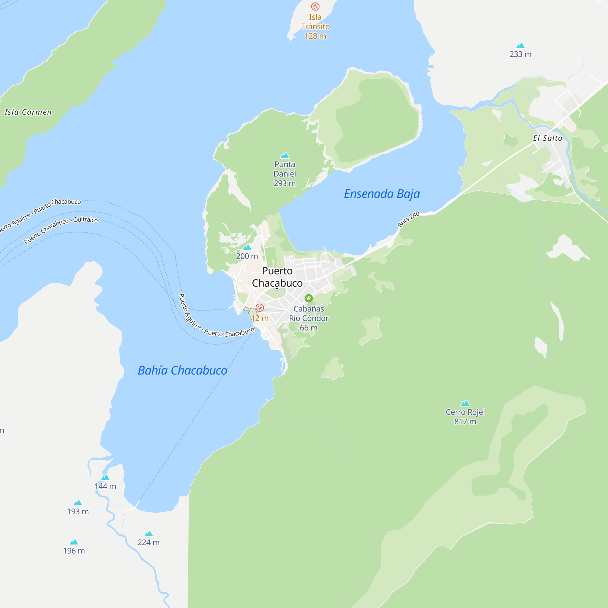 Cabañas Río Condor map