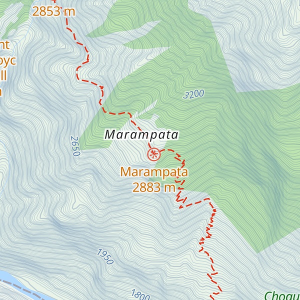 Map of Refugio Choquequirao