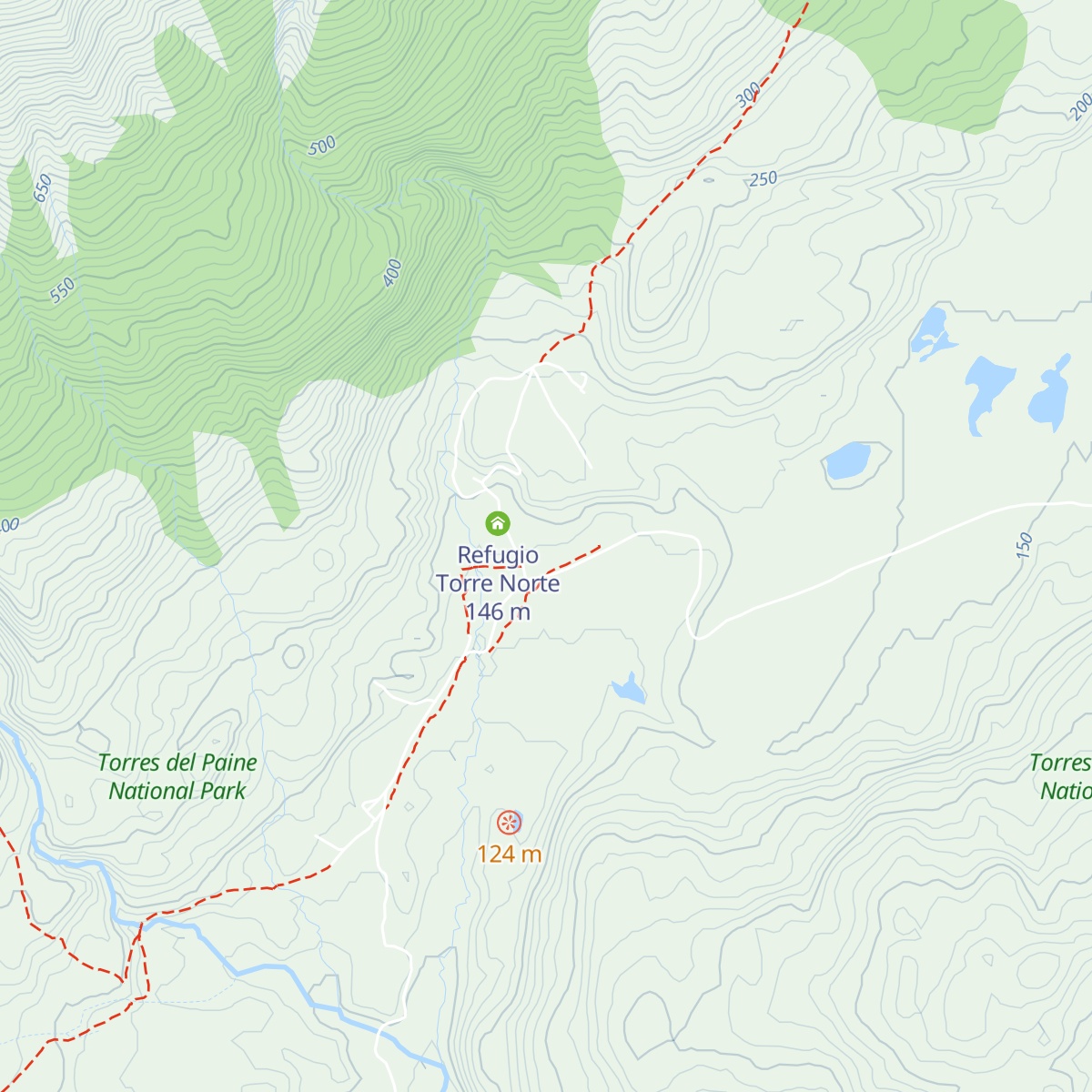 Refugio Torre Norte map