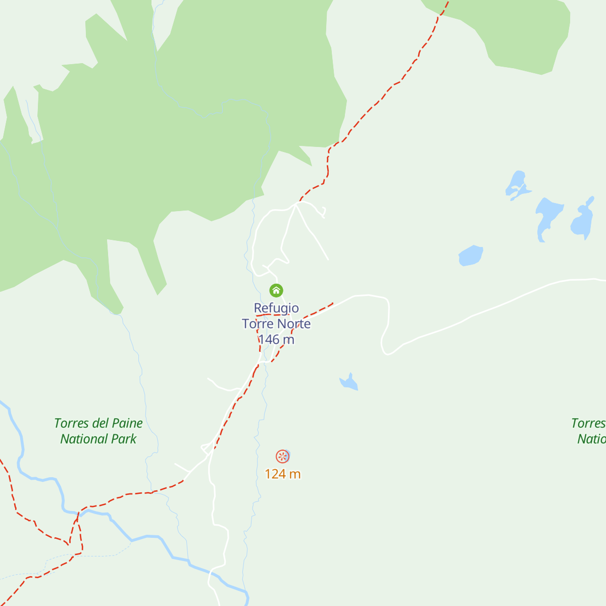 Refugio Torre Norte map