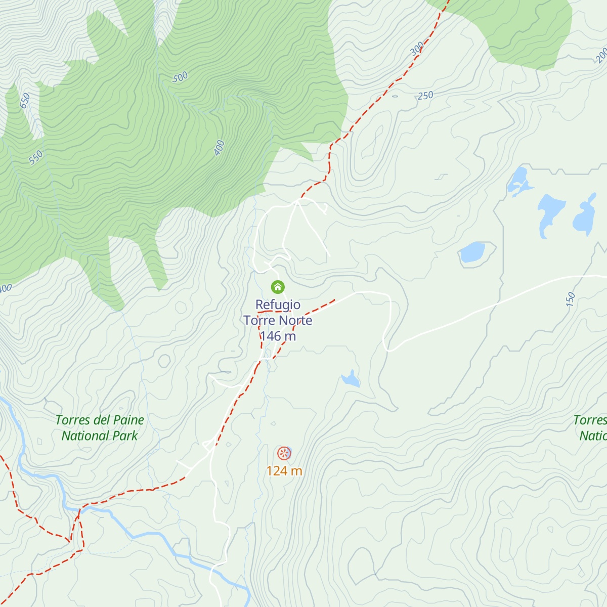 Refugio Torre Central map