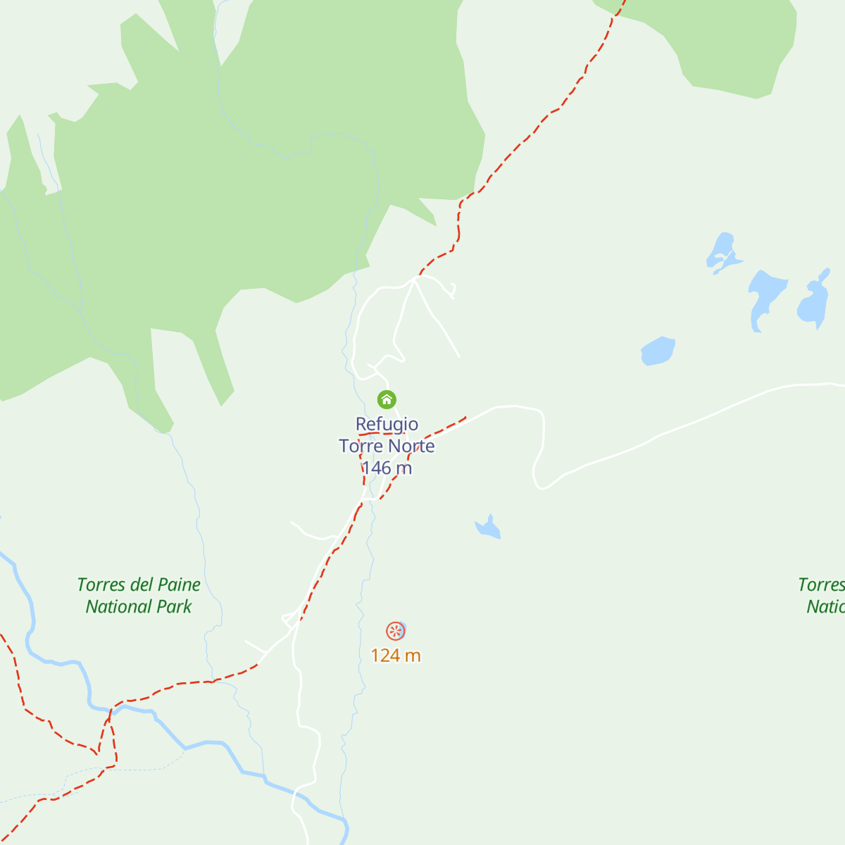 Refugio Torre Central map