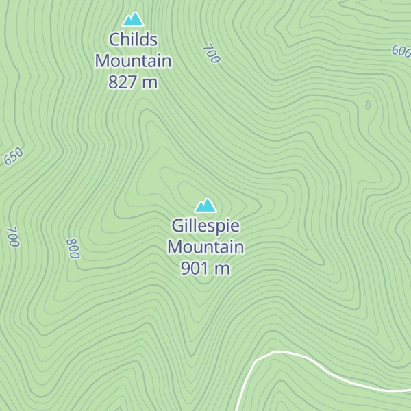 Map of Gillespie Mountain