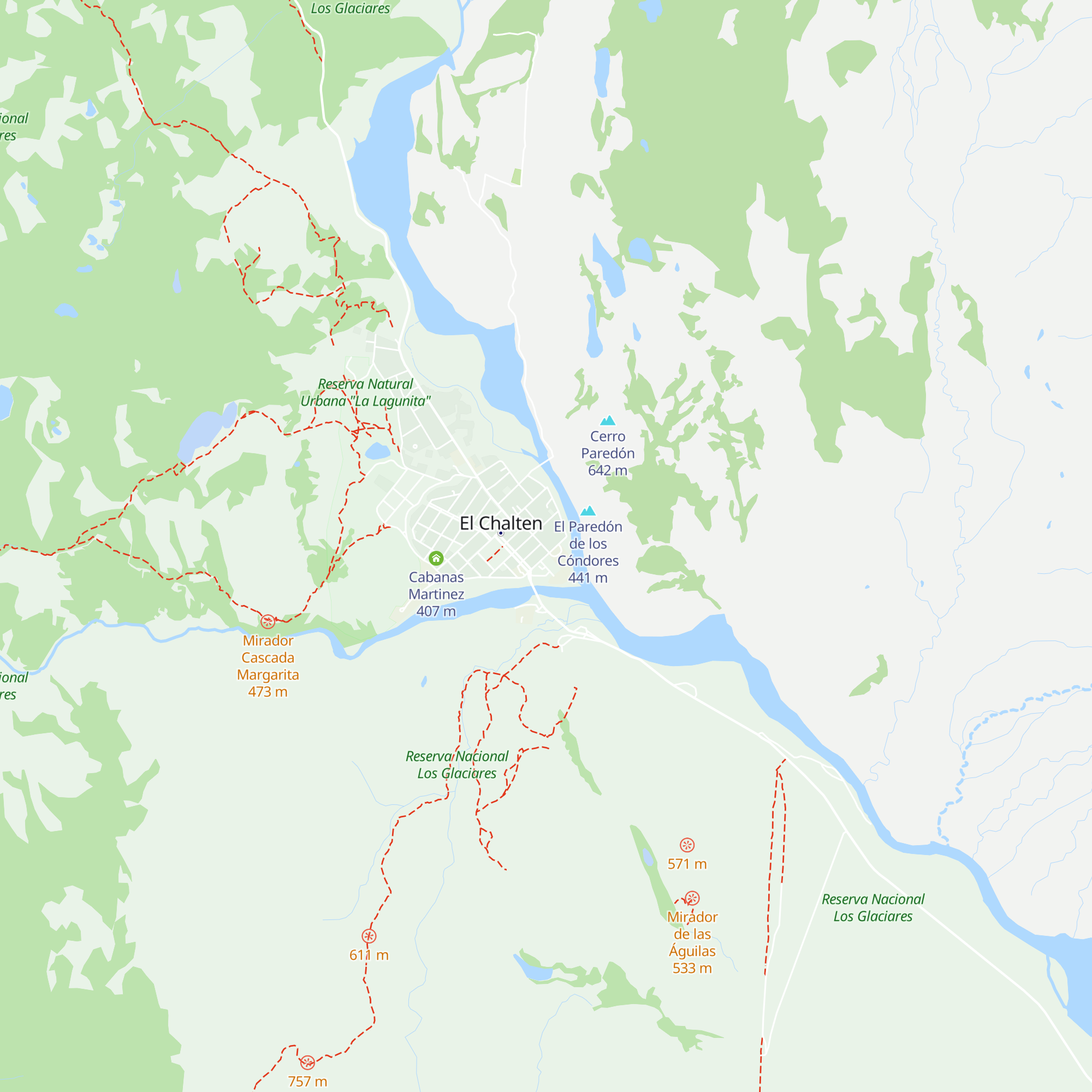 Cabañas Cerro Torre map