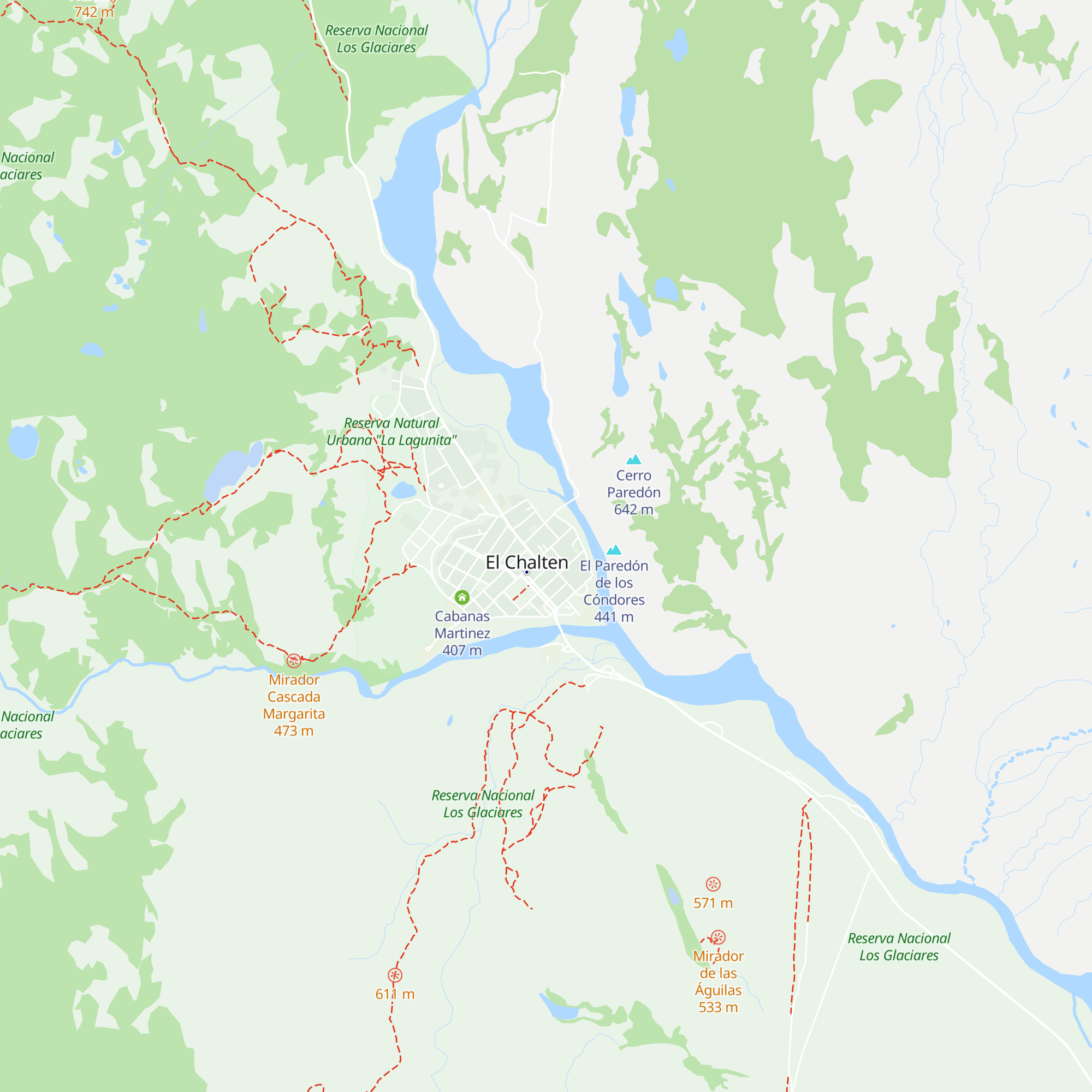 Cabañas Río de las Vueltas map