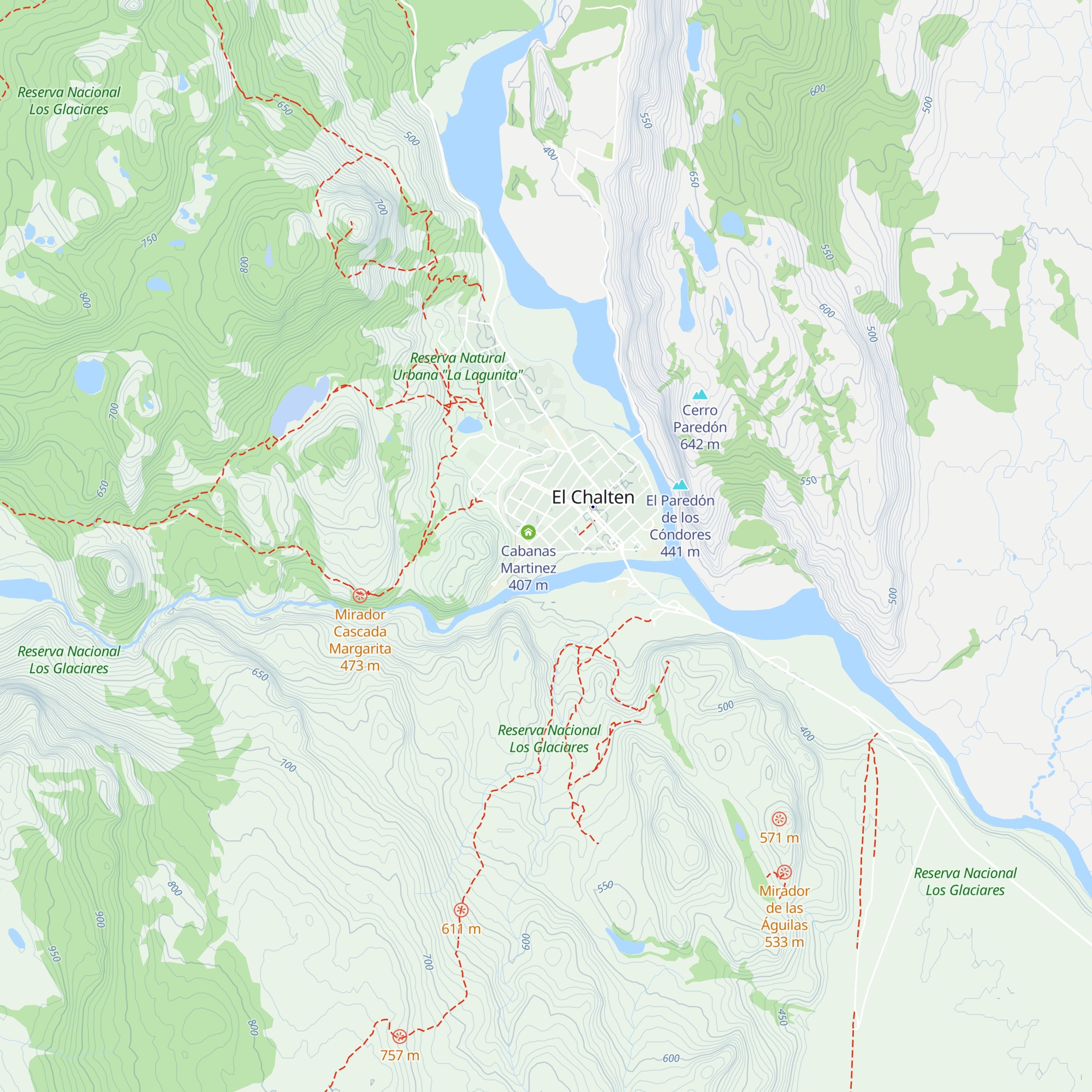 Refugio Chaltén map