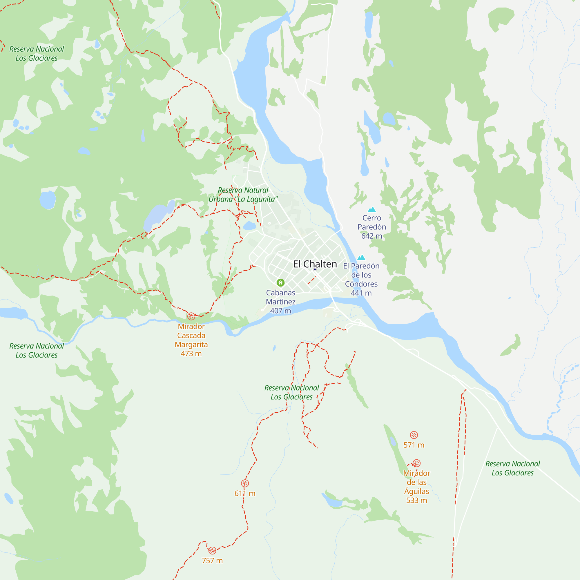 Refugio Chaltén map