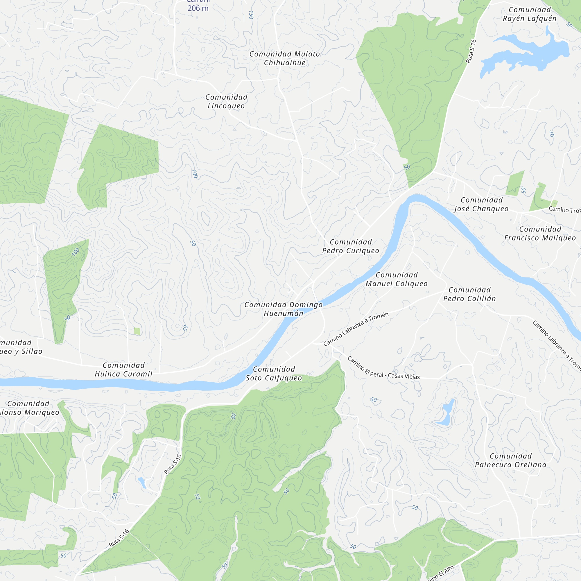 Cabañas Huilipán González map