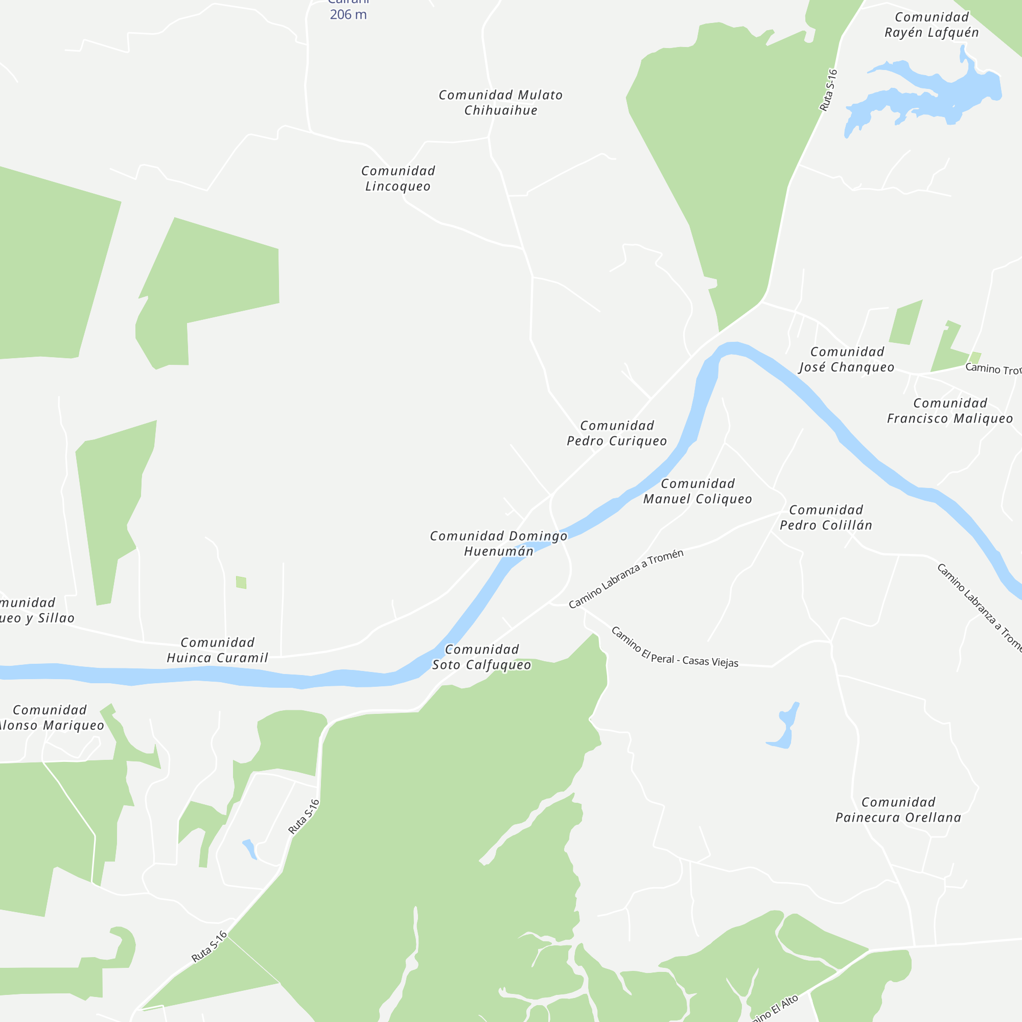 Cabañas Huilipán González map