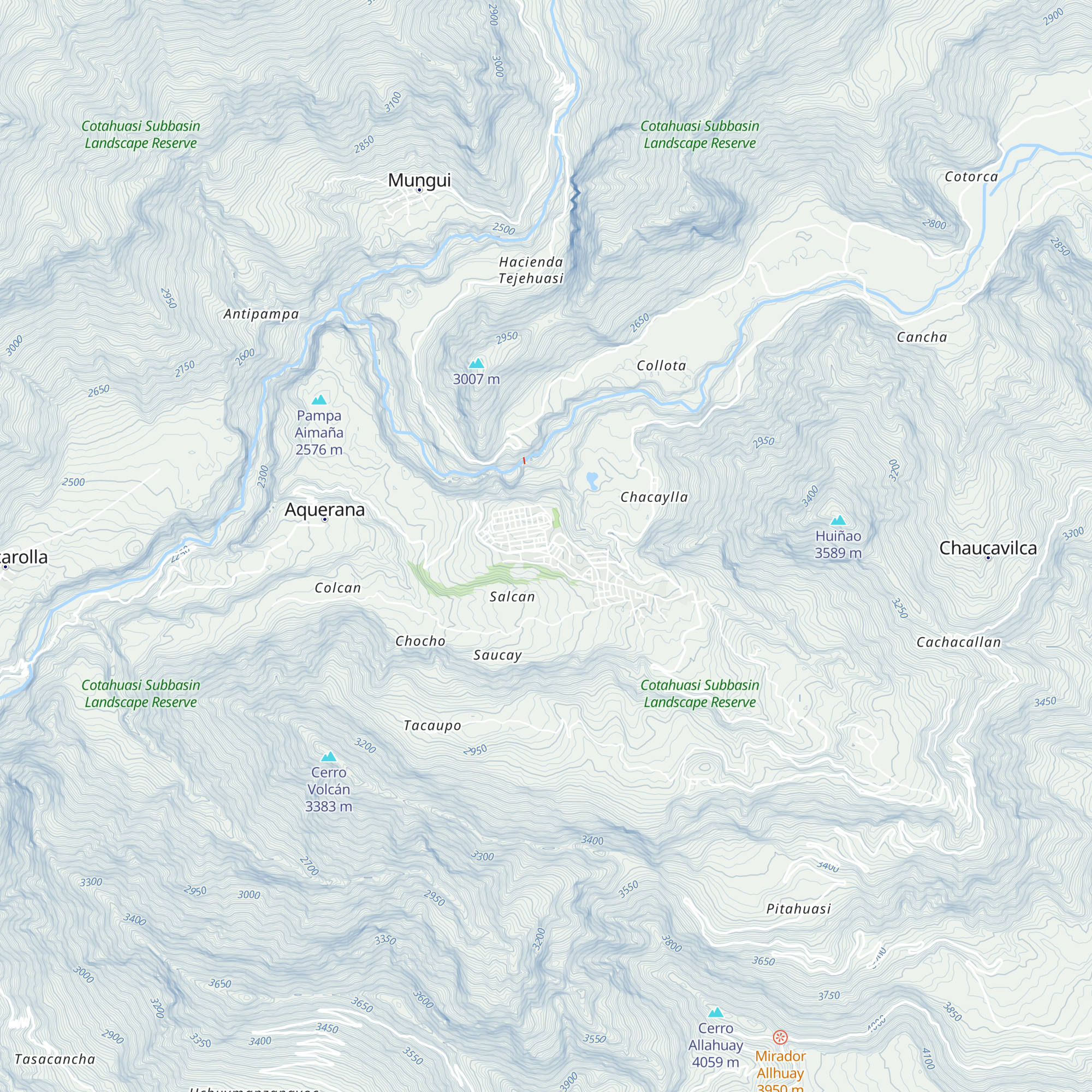 Tourist Information Office. The Cotahuasi Subbasin Landscape Reserve map