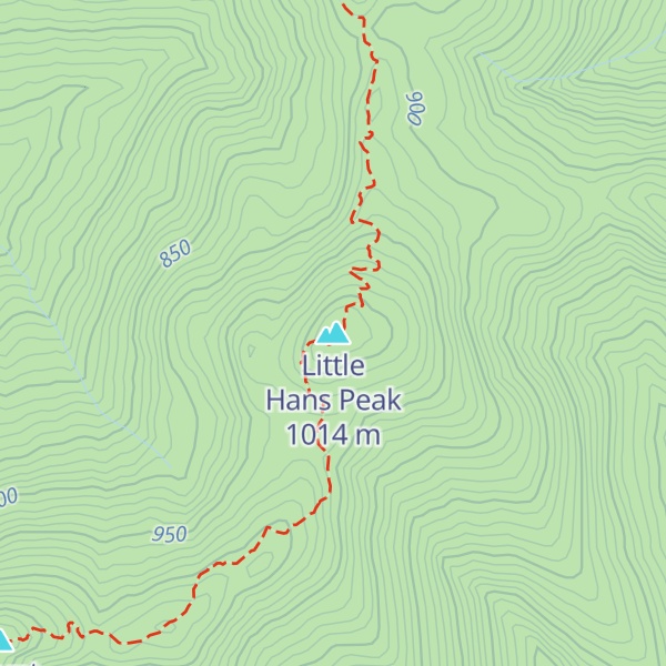 Map of Little Hans Peak