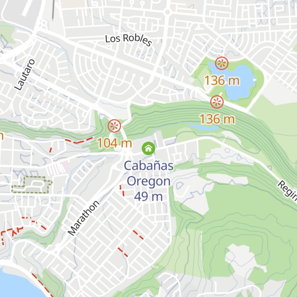 Map of Cabañas Oregon