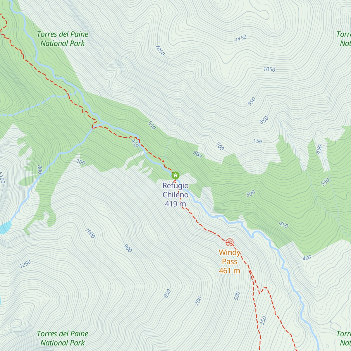 Refugio Chileno map