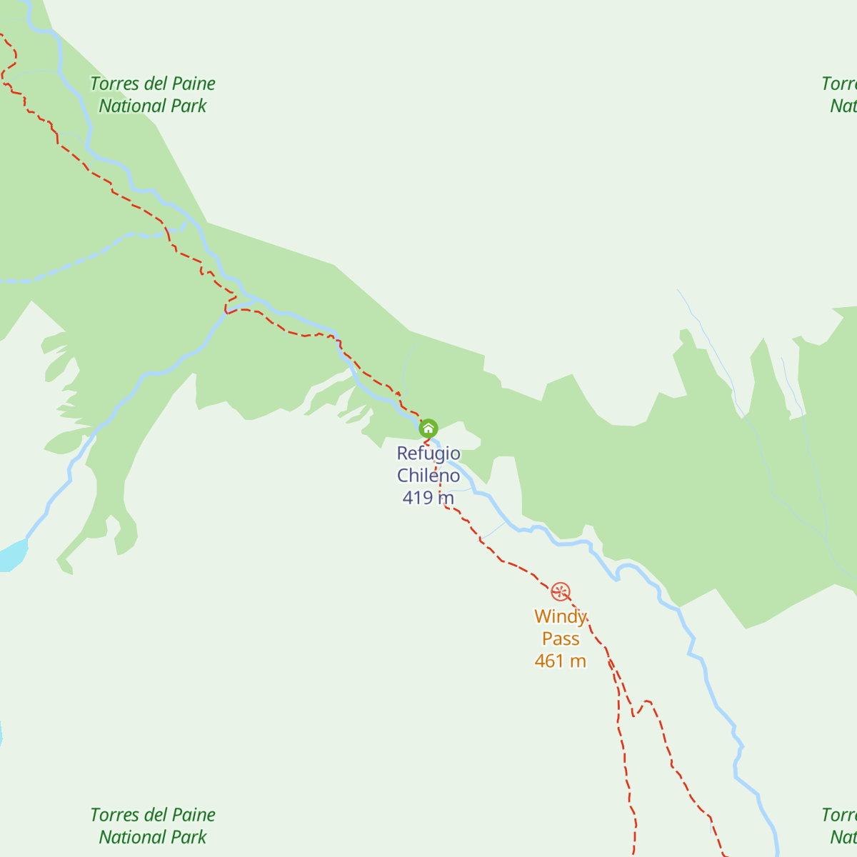 Refugio Chileno map