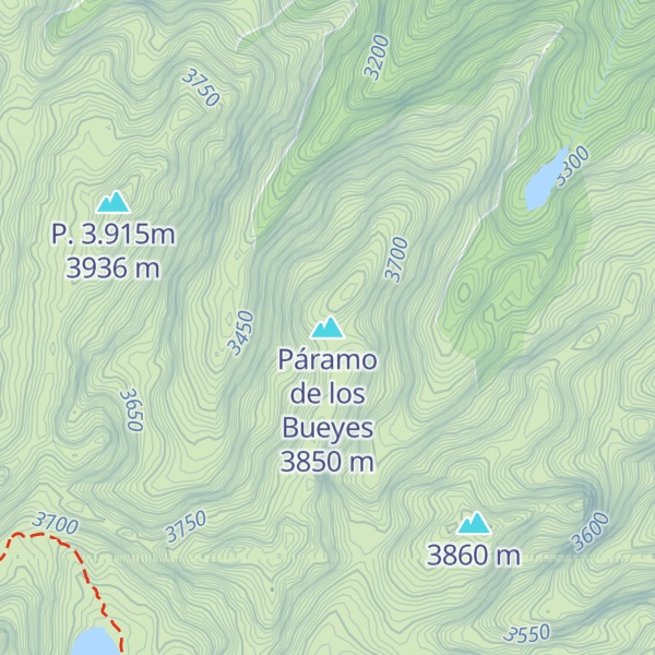 Map of Páramo de los Bueyes