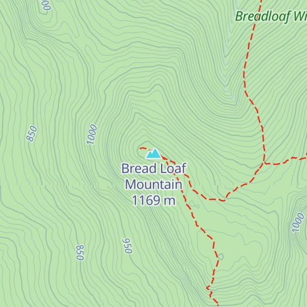 Map of Bread Loaf Mountain