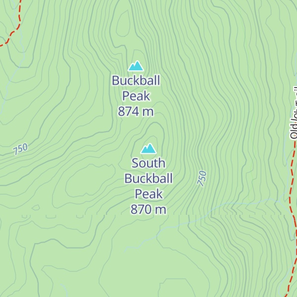 Map of South Buckball Peak