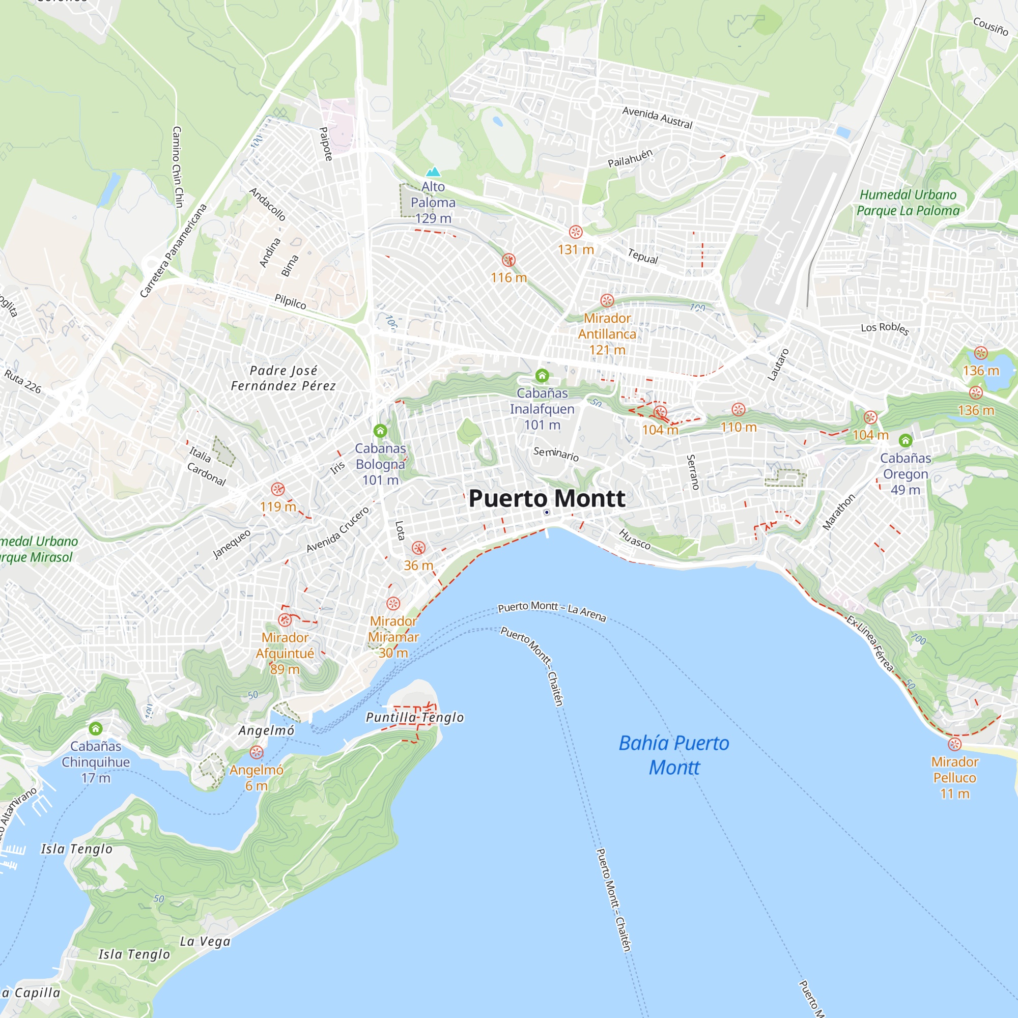 Refugio Austral map