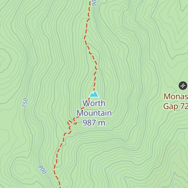 Map of Worth Mountain