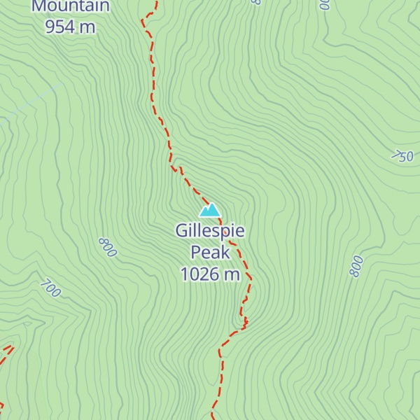 Map of Gillespie Peak