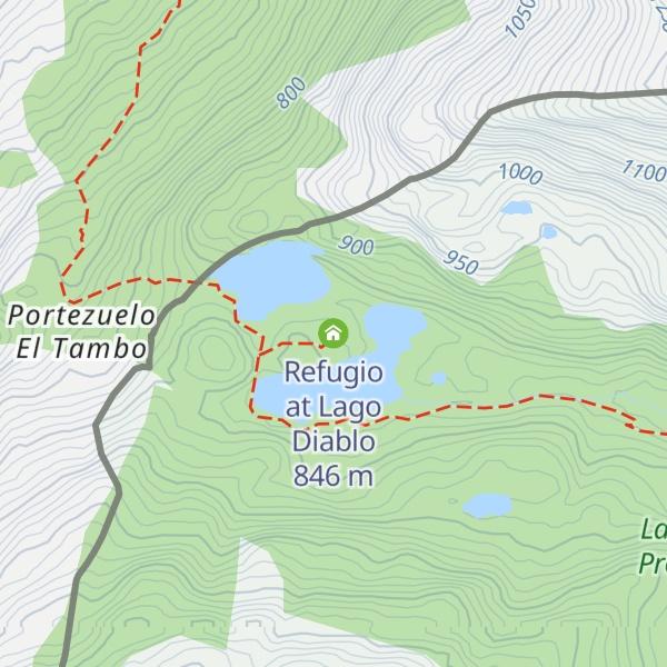 Map of Refugio at Lago Diablo