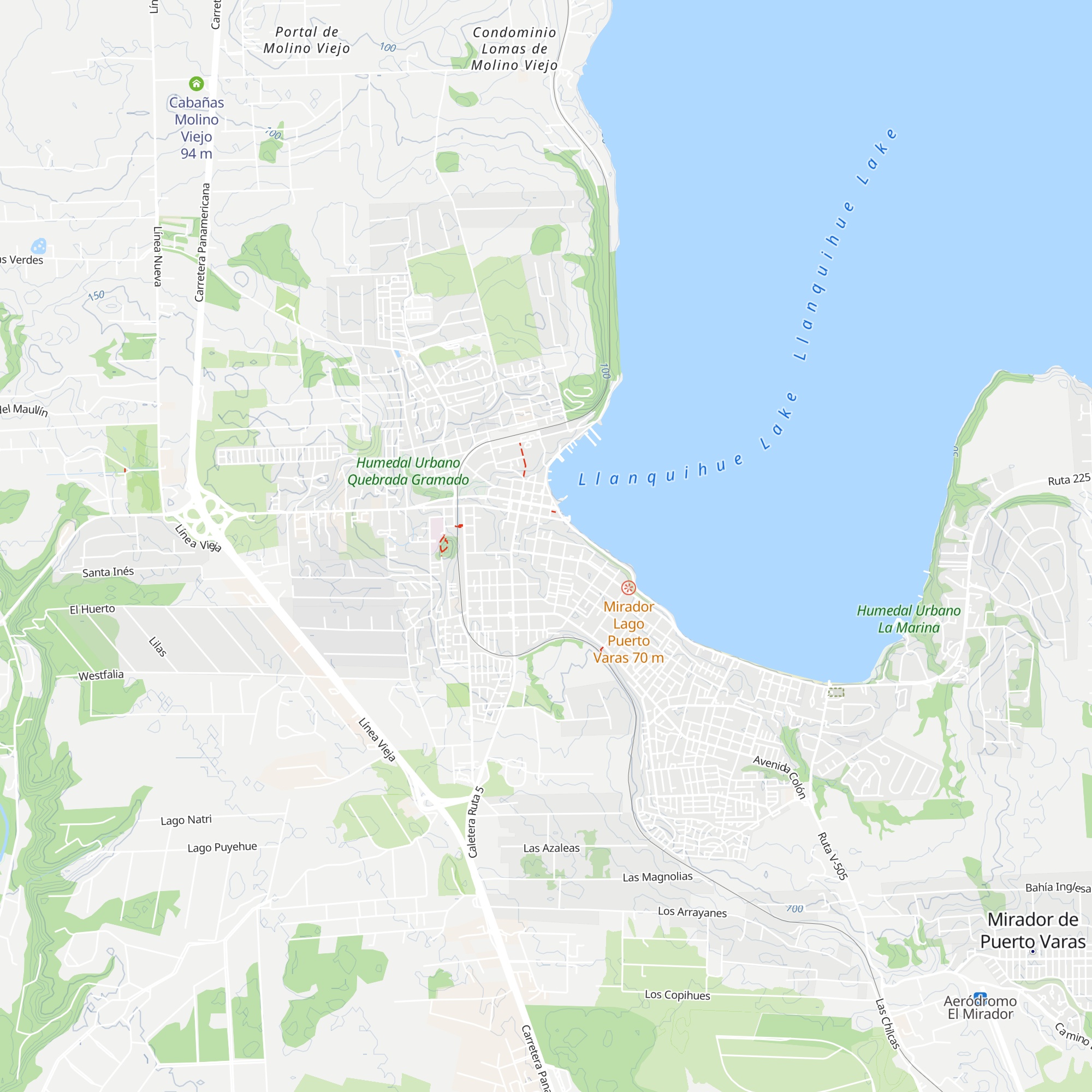 Cabañas Klenner map