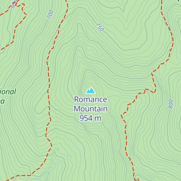 Map of Romance Mountain