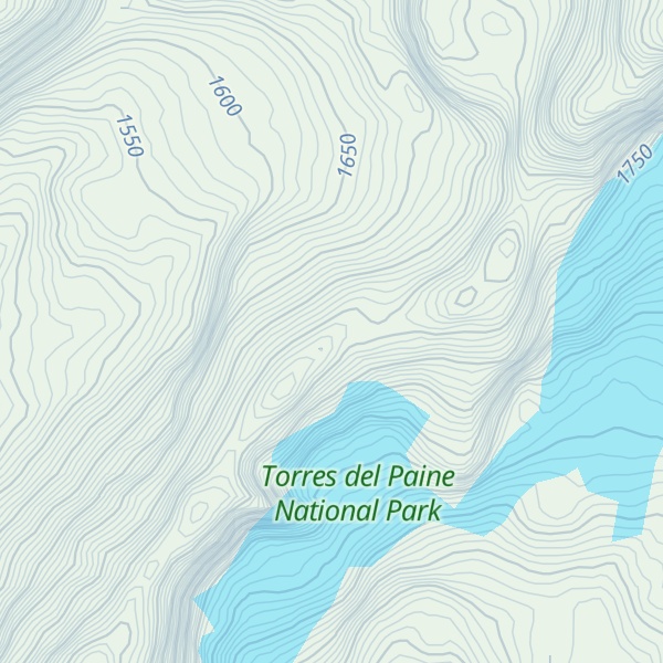 Map of Cordillera de Paine