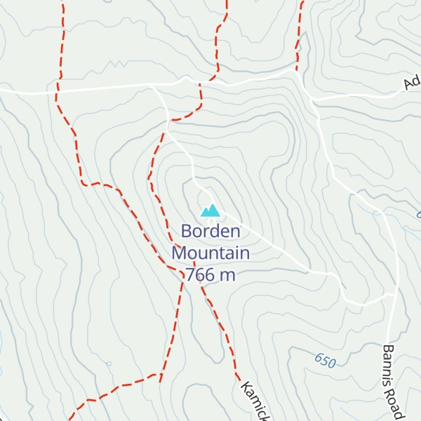 Map of Borden Mountain