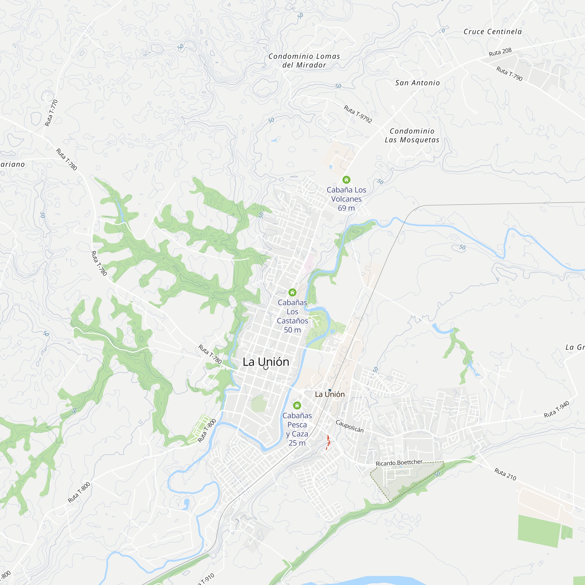 Cabañas Los Castaños map