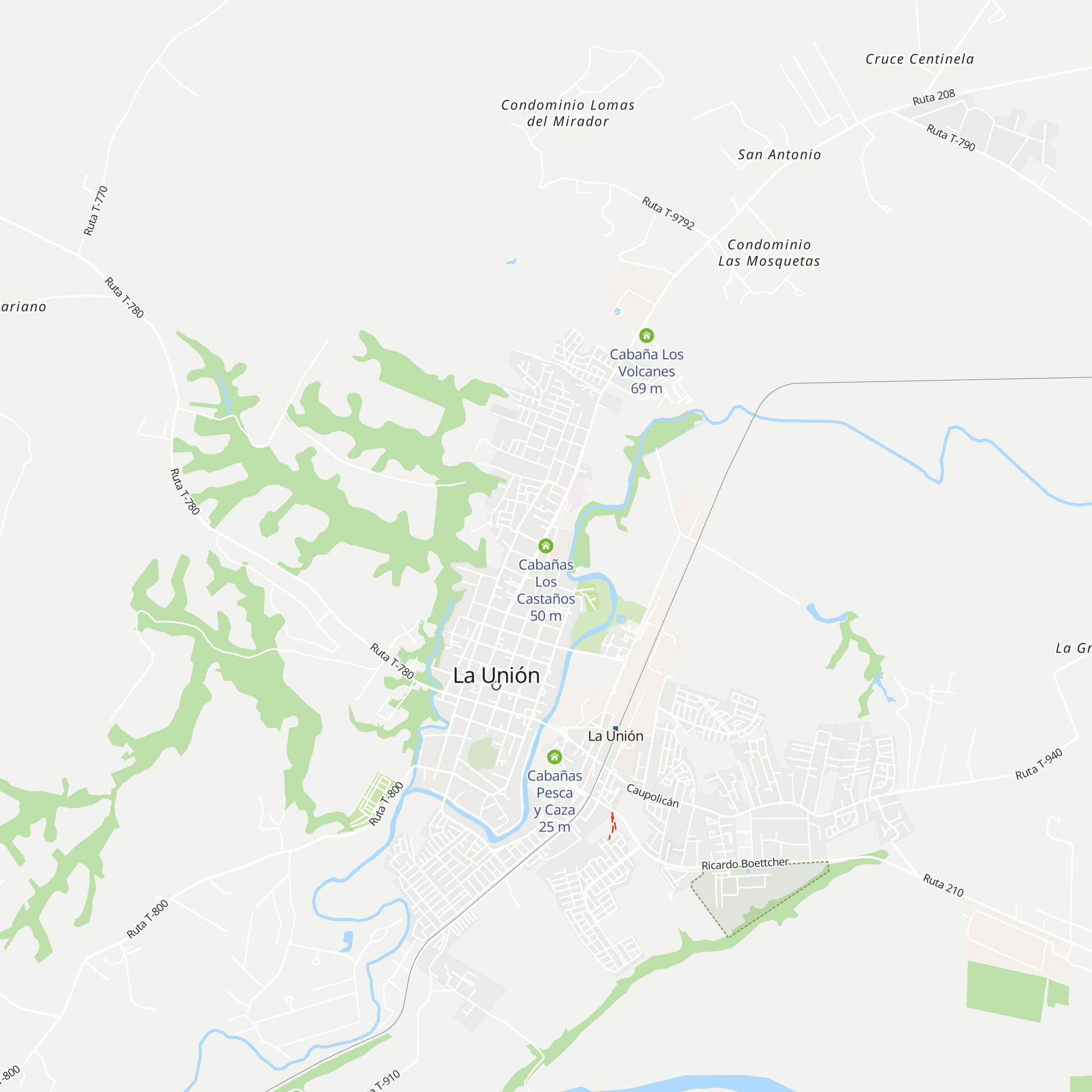Cabañas Los Castaños map